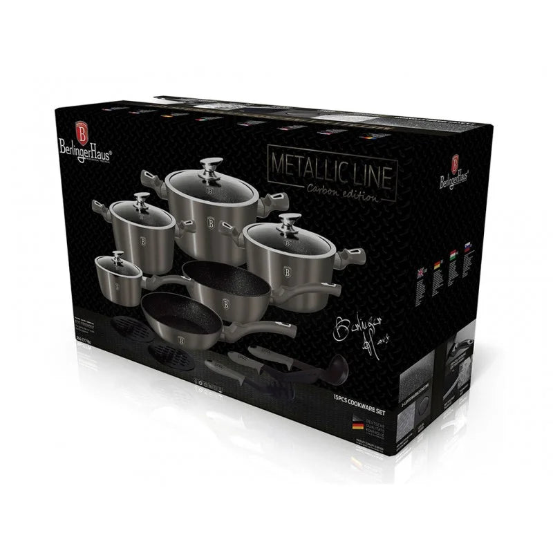 Juego de ollas de 15 piezas - Edición Carbono Metallic Line